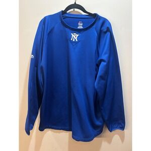 Vintage Majestic New York Yankees MLB Pullover Training Shirt Blue Mens XL